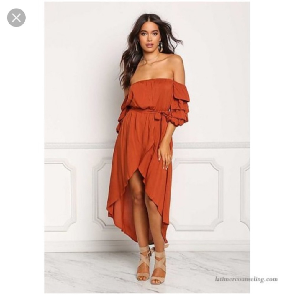 Ruched off shoulder Dress